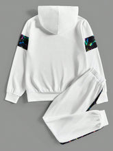 Reflective Brush Stroke Print Hoodie & Sweatpants